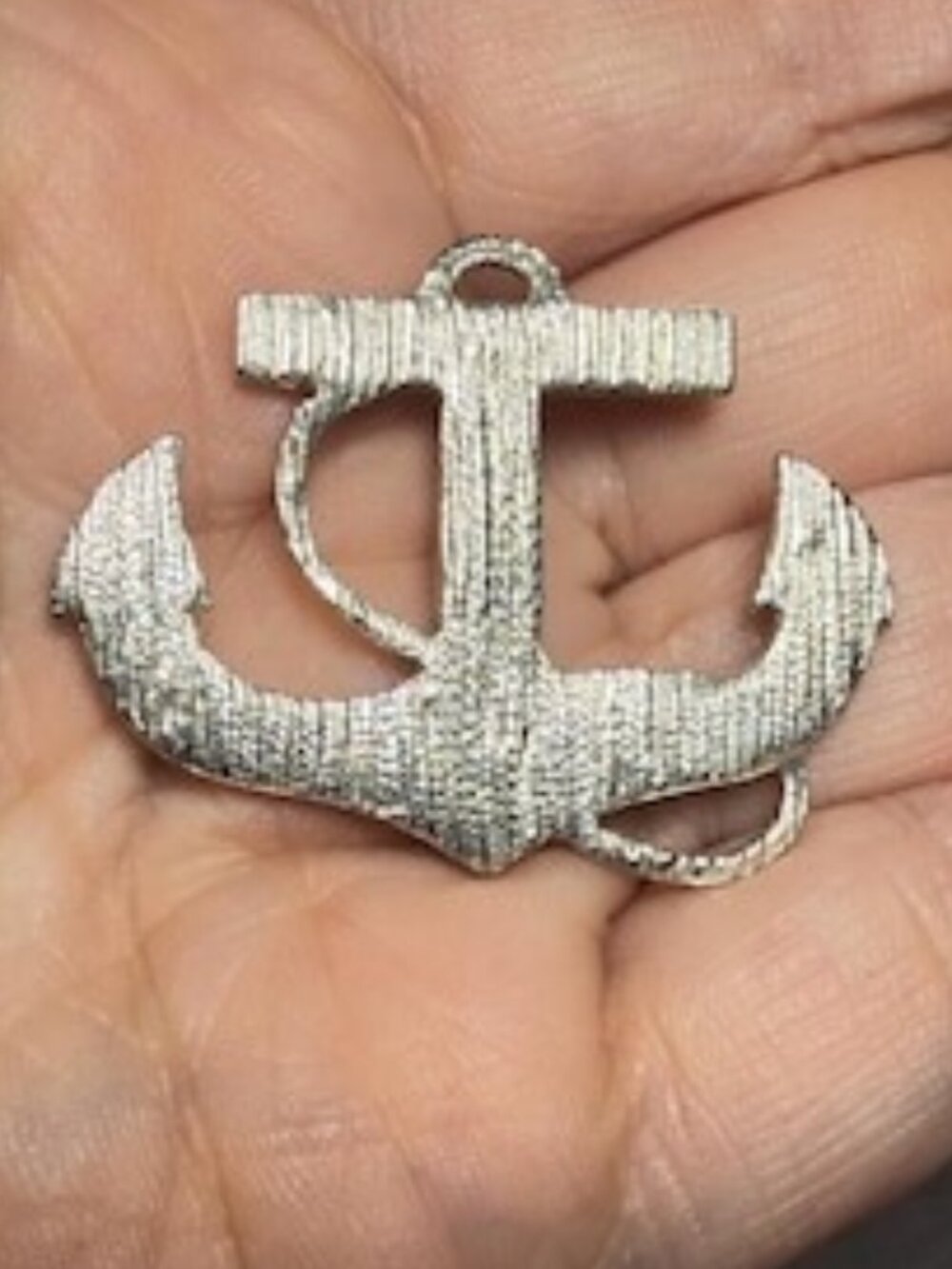 Anchor Pendant Vintage Rhinestone Nautical Charm Repair Upcycle Art Piece - Picture 6 of 7